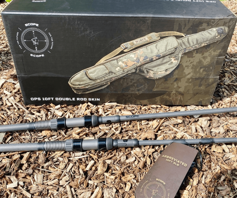 2 x 10ft Nash Scope Rods & Double Rod Skin UK Carp Tech