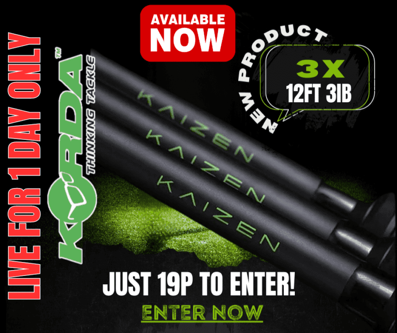 LIVE TODAY ONLY 3 x Korda Kaizen Green Rod's 12ft 3IB