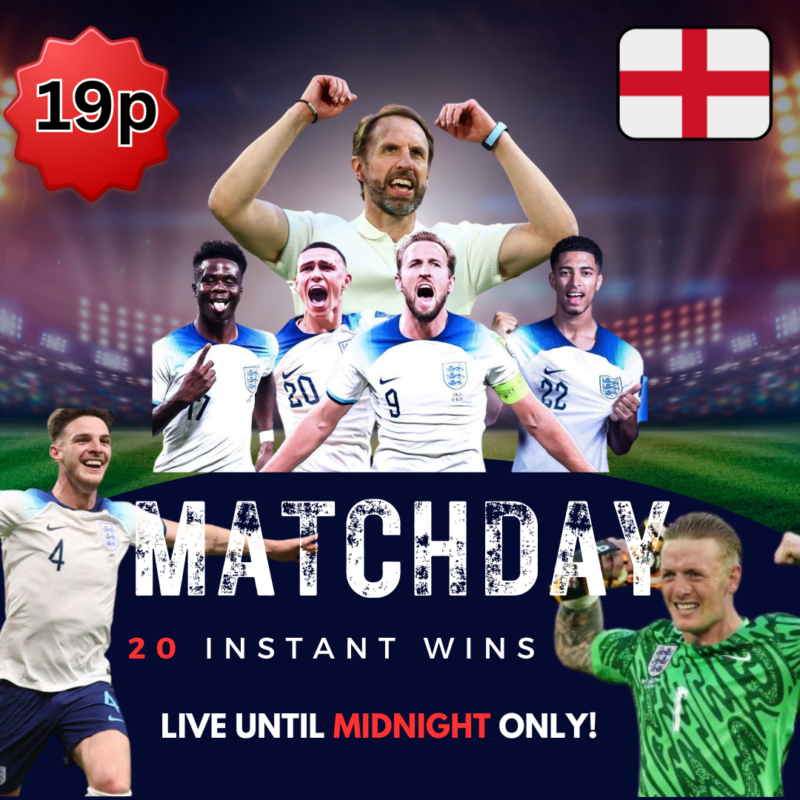 ENGLAND GAME COMPETITION 20 PLAYERS PRIZES!
