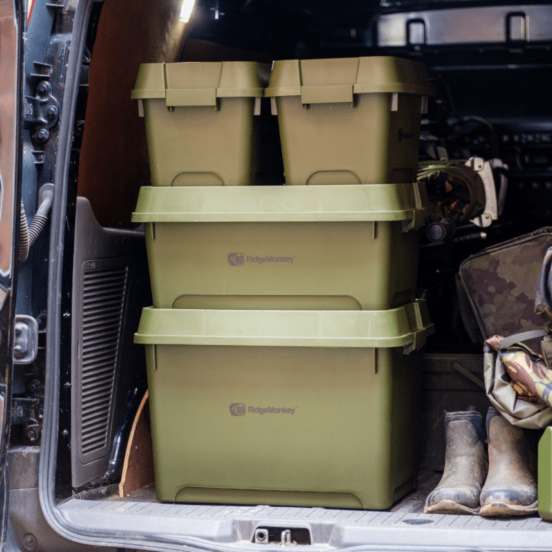 WIN A FULL SET OF RIDGEMONKEY ARMOURY STACKABLE STORAGE BOX'S