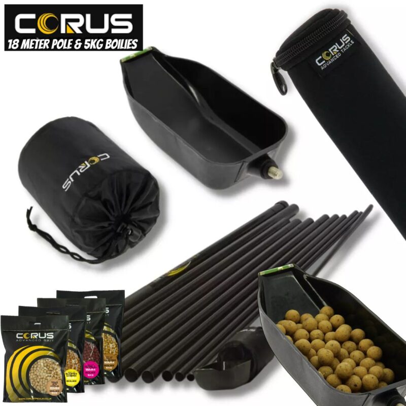 CORUS 18M BAITING POLE + 5KG OF BOILIES