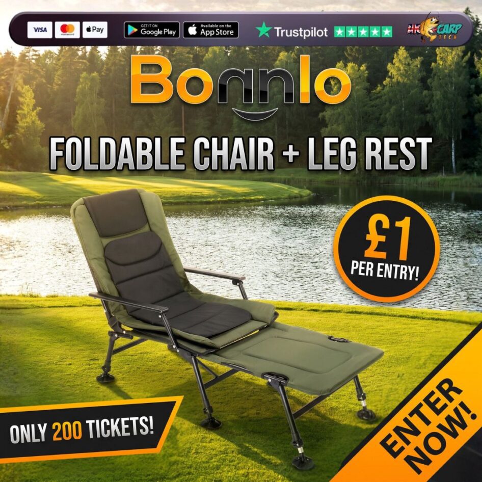 BONNLO FOLDING FISHING CHAIR WITH LEG REST