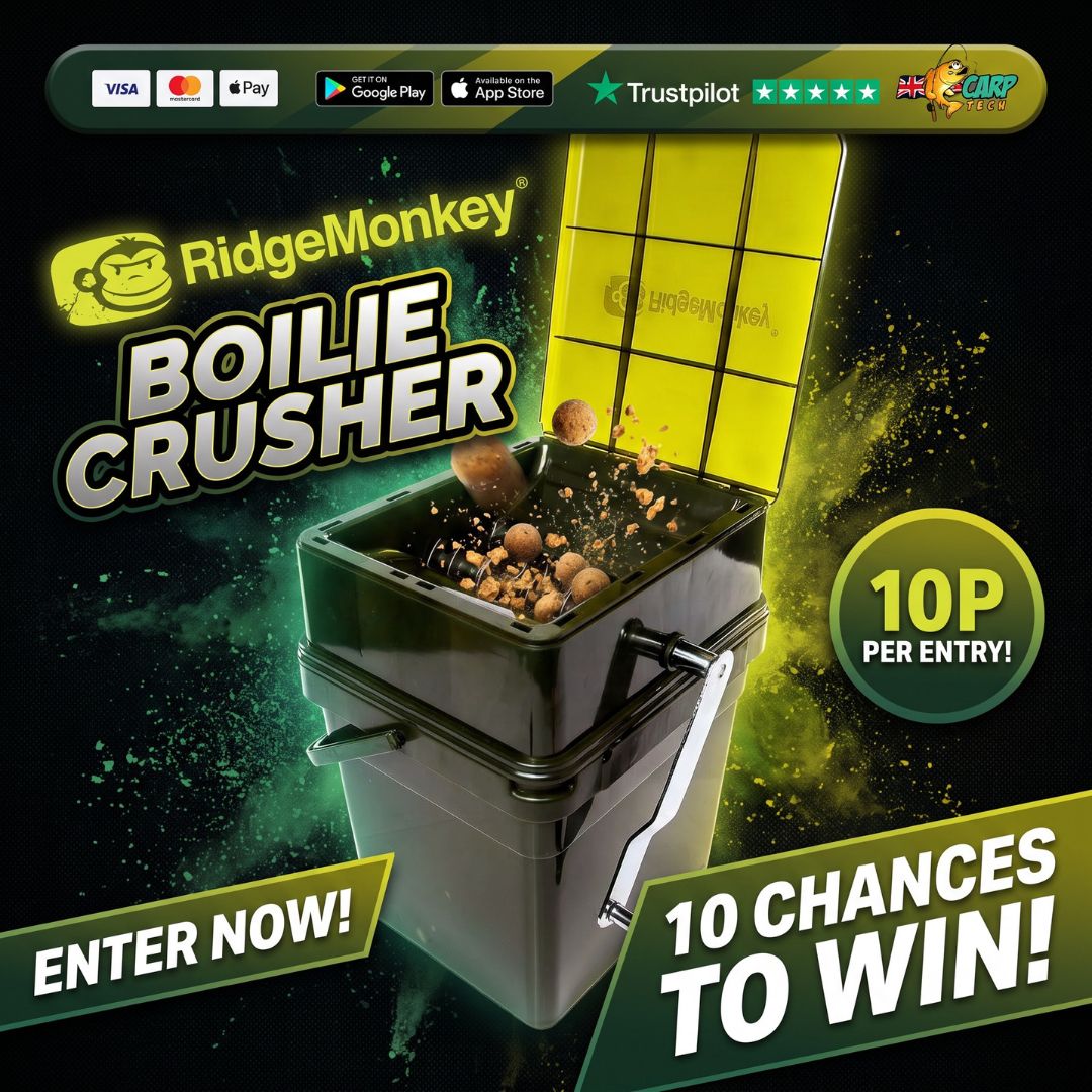 10 CHANCES TO WIN RIDGEMONKEY BOILIE CRUSHER (WITH END DRAW)