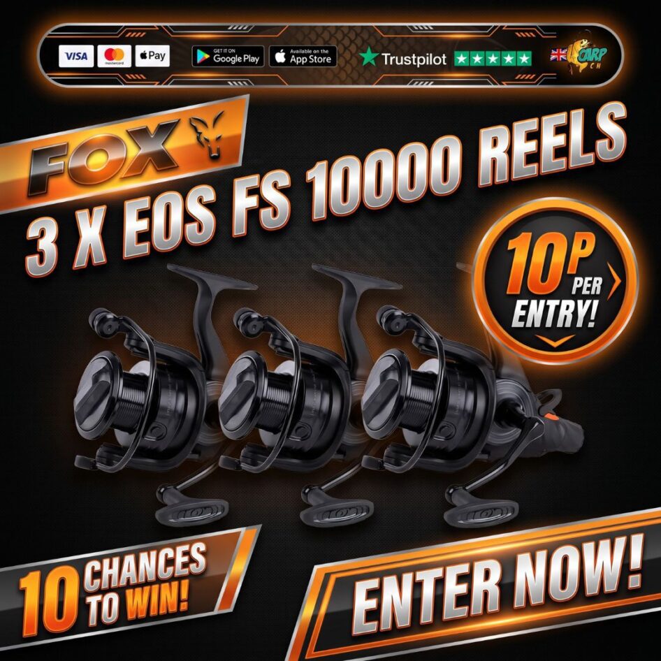 10 CHANCES TO WIN 3 X FOX EOS FS 10000 REELS WITH END DRAW