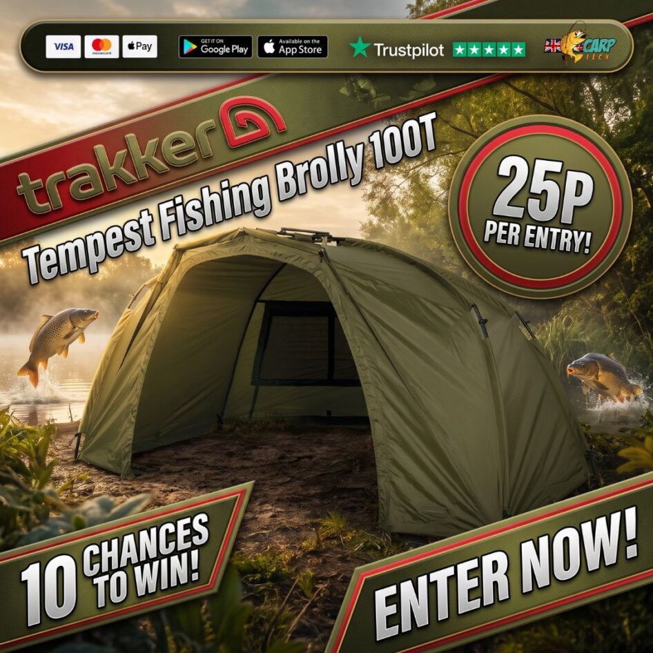 10 Chances To Win A Trakker Tempest Brolly 100T With End Draw