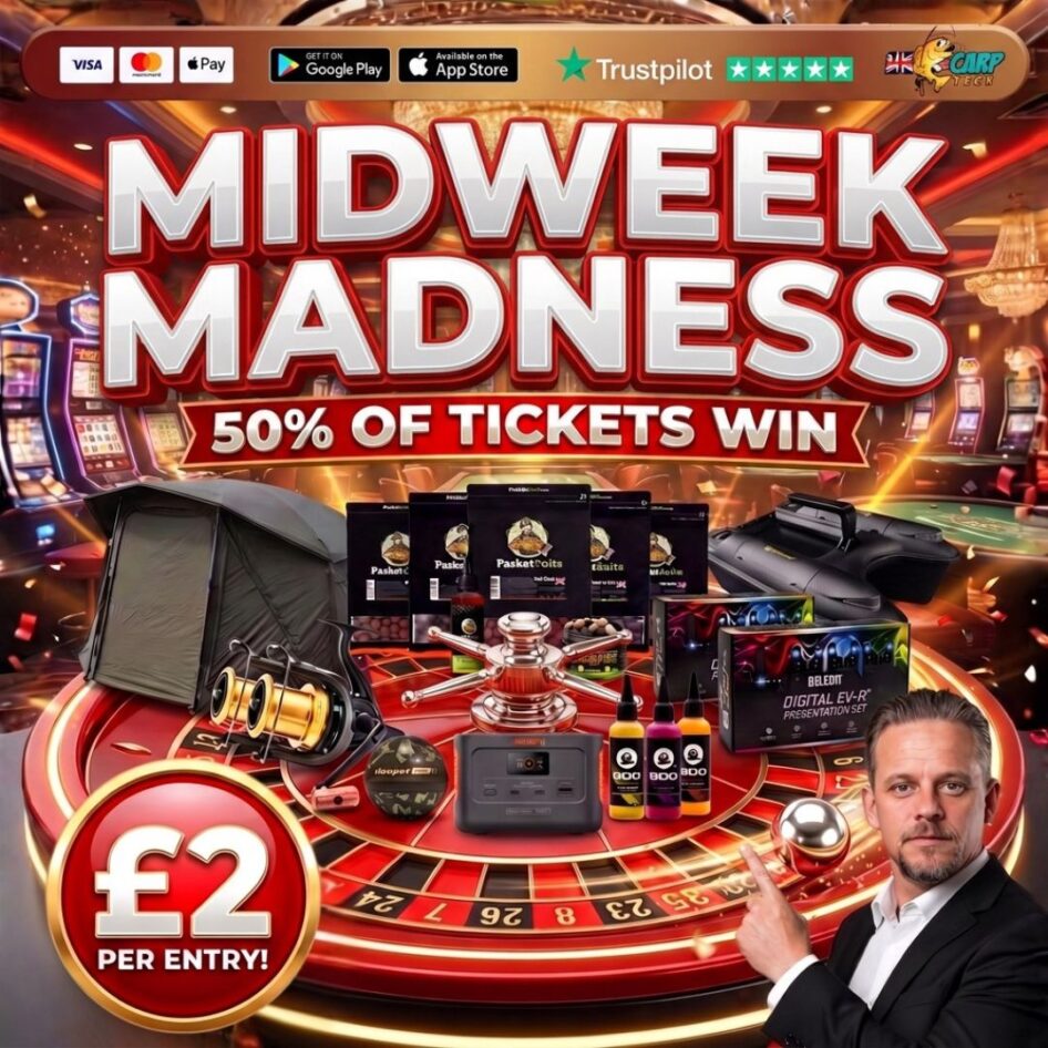 50/50 MIDWEEK MADNESS 50% OF TICKETS IS A INSTANT WIN WITH END DRAW