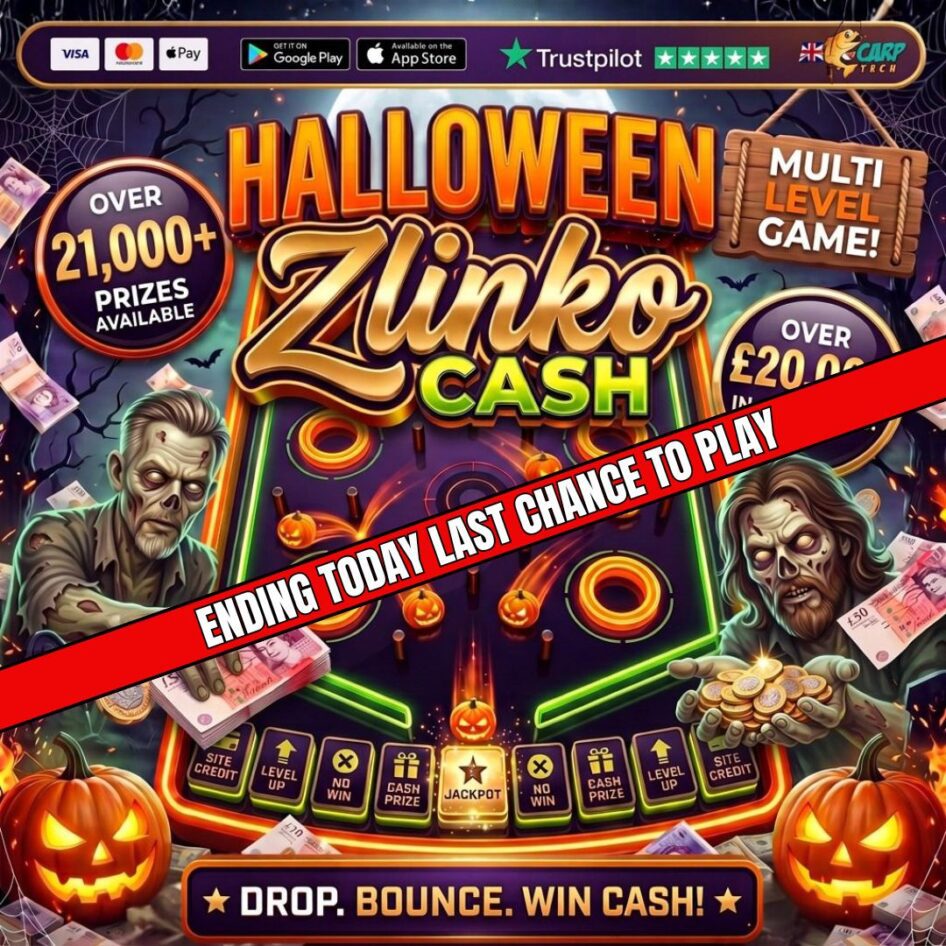 HALLOWEEN ZLINKO CASH £20,000 IN PRIZES TO BE WON WITH END DRAW!